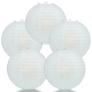 CLOSEOUT 5-Pack 30 Inch Arctic Spa Blue Jumbo Parallel Ribbing Round Paper Lantern
