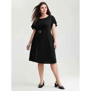 【Summer Turn-Up】BlOOMCHIC plus size Stretch Knit Pockets Waist-Buckle Mini Dress [M-6X] 2026 Summer Pick for Mother's Day