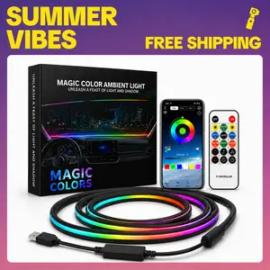 Car Interior LED Lights, Trimmable 140cm Fiber Optic Strip, USB Powered with App Control & Music Sync for Any Car or Truck#Summervibes outdoorfun