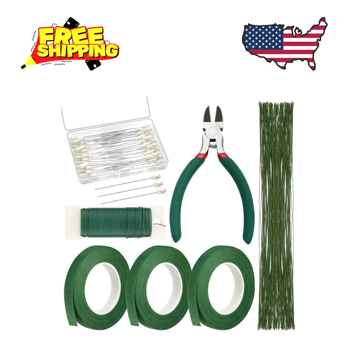 Floral Arrangement Kit with Green Tape and Wire Floral Arrangement Kit with Green Tape and Wire