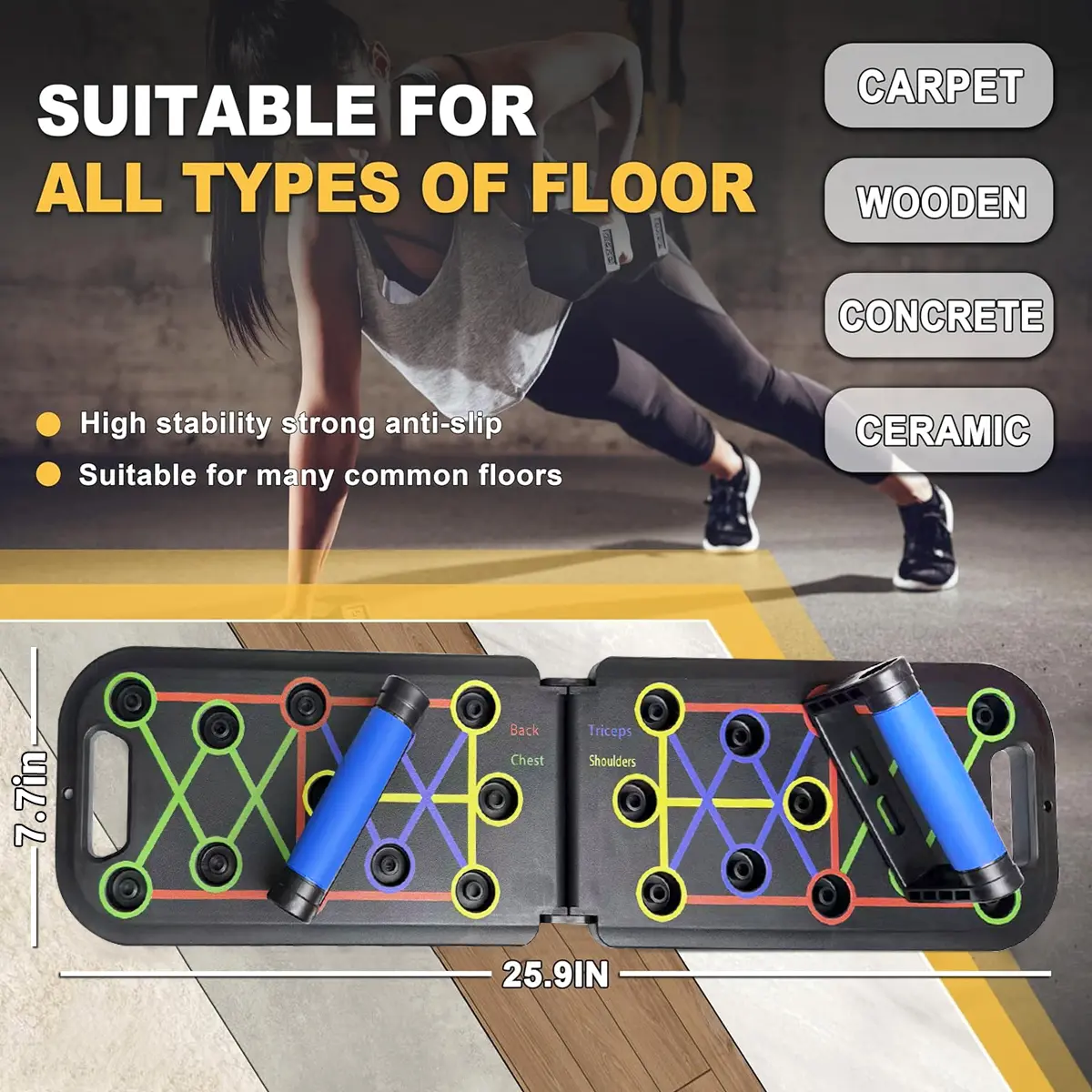 Push-up Board, 1 Set Home Push-up Training Board, Chest Muscle Abdominal Muscle Training Equipment for Men & Women, Strength Training Equipment, Portable Home Gym System, Suitable for Users of all Body Types, Gifts for Fitness Enthusiasts