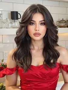Wig with Bangs, 20 Inches Curly Hair, Heat Resistant, Suitable for Daily Commute, All Seasons Wear
