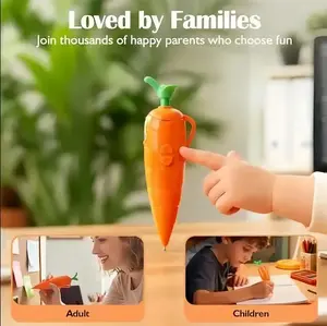 60-Second Voice Recorder with Playback & Audio Recorder Pen - Cute Carrot-Shaped Recorder Device, Smooth-Writing Ballpoint Pen - Fun & Creative Gift for Kids, Students, Teachers