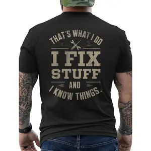 I Fix Stuff Graphic T-Shirt, Cute Fashion Outfit for Him Her, Comfort Cotton Top, Perfect Valentine's Day Gift, Birthday Present For Friends Family, Oversized Style, Handyman Quote Tee, Best Gift For Men Women, Trendy Apparel, Daily Wear Shirt