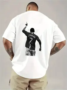New Arrival Mens Clothes CR7 Cristiano Ronaldo Soccer Graphic Jersey Back Print Short Sleeved Round Neck Y2k Fashion Casual Tshirt Men