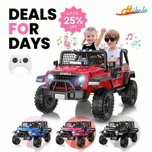 Hikole 24V Electric Jeep Car for Kids with Parent Remote, Power Ride on Wheels, Kid Cars to Drive for Boys Grils w/LED Lights, Bluetooth, 3 Speeds, Music & Horn