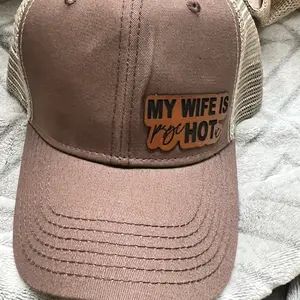 Hot wife Hat ! Trucker Style adjustable brown and tan hat