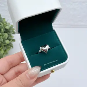 950 Silver ''MEDIUM HEART'' Rings - Elegant & Durable 950 Silver Finish, Medium Size for Comfort, Perfect for Casual & Formal Occasions, Thoughtful Gift Option