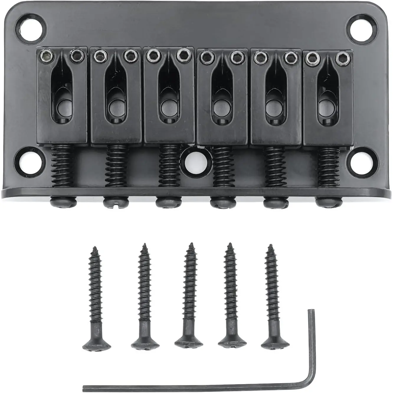 78mm Fixed Hardtail Bridge for 6 String  Strat Tele Electric Guitar (Black, 78mm)