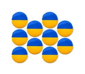 10 Pack - Ukrainian National Flag Pinback Button Badges - 3 Inch