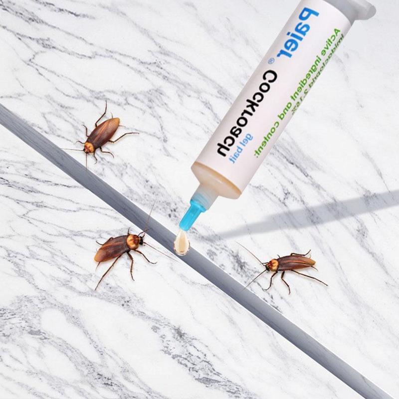 Paier Indoor Cockroach Killer 4-Pack 30g per Tube with 1 Dropper & 2 Nozzles for German Cockroach Control Indoor & Outdoor Use