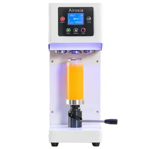 Semi-Automatic Can Sealing Machine- 2.4-6.7 inch Height Adjustable,Commercial soda can sealer machine for Plastic and Aluminum Beer Can (5.5cm in Diam)-White Cup Sealing Machine