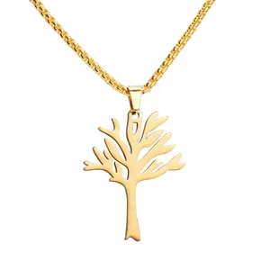 Leafless Tree Of Life Pendant Necklace Trendy Hip-Hop Style Personality High-End Clavicle Chain Creative Accessories