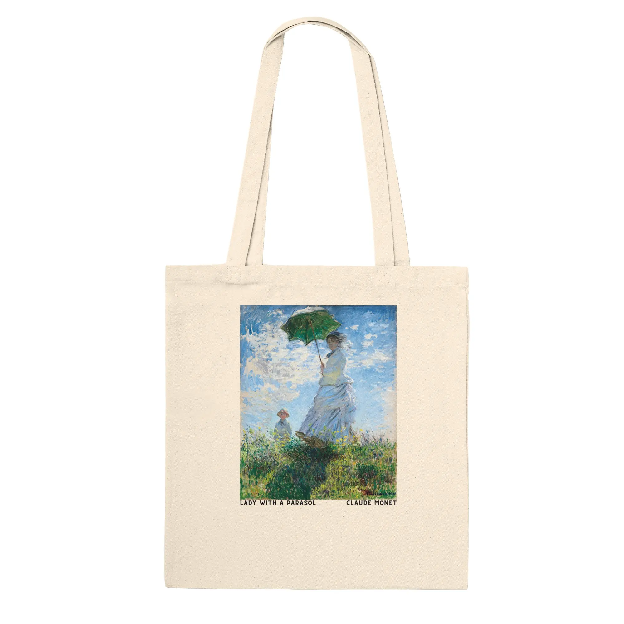 Monet & Klimt Tote Bag, Lady with a Parasol by Monet, Mada Primavesi by Gustav Klimt,