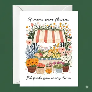Mom Birthday Card, Mother's Day Card, Floral Card for Mom