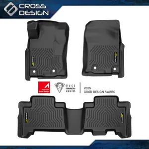 CROSSDESIGN 3PCS TPE Car Floor Mats Rubber Liners Fit For 2014-2023 Toyota 4runner Lexus Gx460,All Weather Floor Mats Rubber Liners,Waterproof Anti-slip Floor Mats Upgraded Version Floor Mats Front & 2nd Row Upgraded Version
