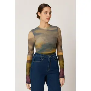 Dawn Mesh Top- San Bartolo Print