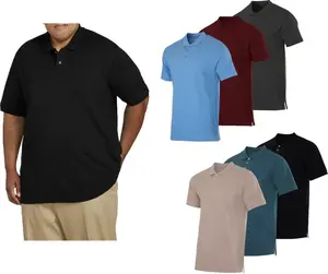 (3-Pack) Men's Big & Tall Cotton Pique Short Sleeve Polo Shirts (3XL-5XL)