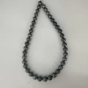 【Mike】-0657 9-11mm Tahitian Pearl necklace Salt water pearls for birthday/anniversary/holiday /retirement/ graduation presents