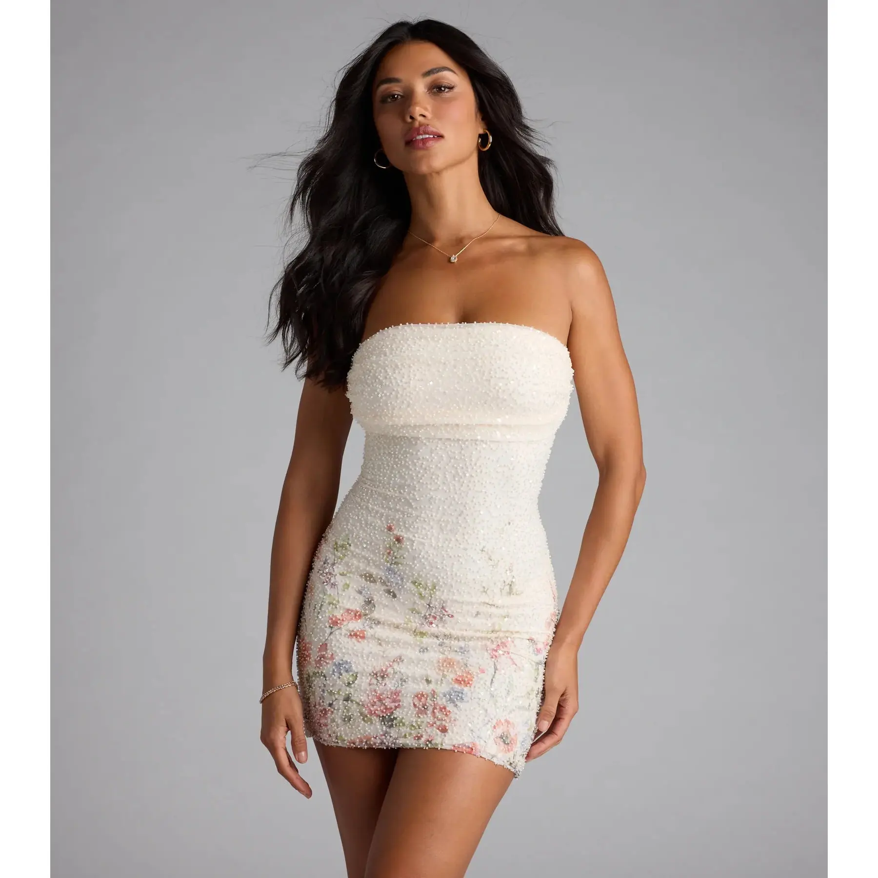Felicia Floral Beaded Mini Dress - TikTok Shop