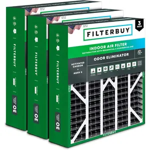Filterbuy 20x25x6 Air Filter (3-Pack), Pleated MERV 8 Odor Eliminator HVAC AC Furnace Air Filters for Aprilaire Space-Gard 201 / 2200 / 2250 & Lennox
