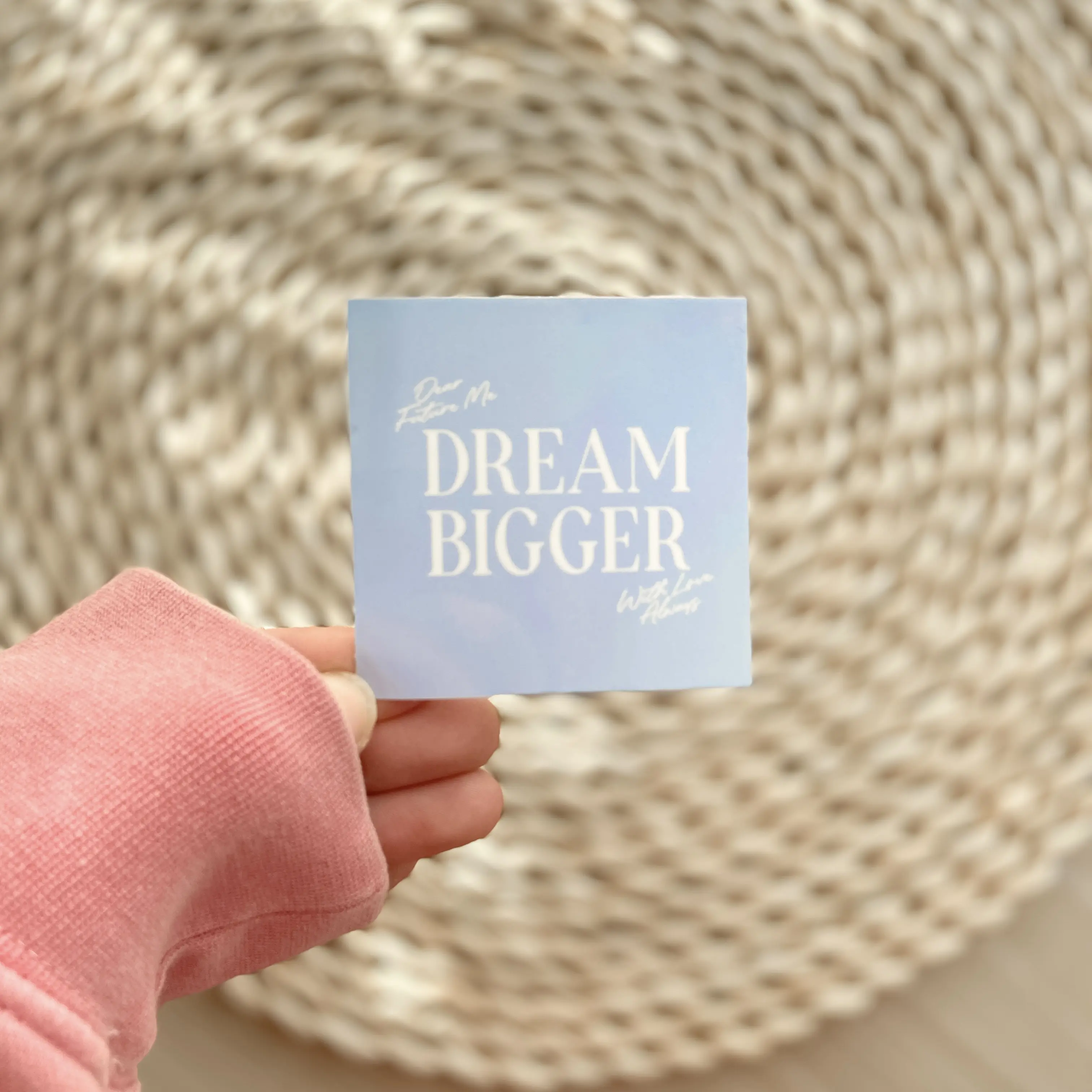 Dear Future Me, Dream Bigger. With Love Always" Sticker, Mental Health Sticker, Self Love Sticker, Waterproof Sticker, Trendy Sticker Design, Positive Sticker Aesthetic Minimal Sticker Water bottle Sticker Mental Health Stickers Gift