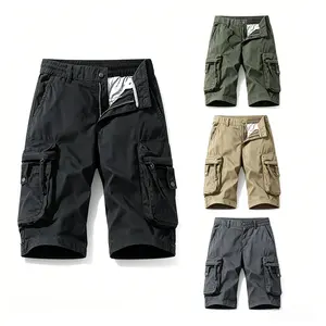 Men’s summer utility shorts—men’s summer wear cargo mid-length shorts with a multi-pocket design, made from durable, wear-resistant cotton fabric for comfort. Suitable for men’s outdoor sports and everyday casual wear for various occasions.