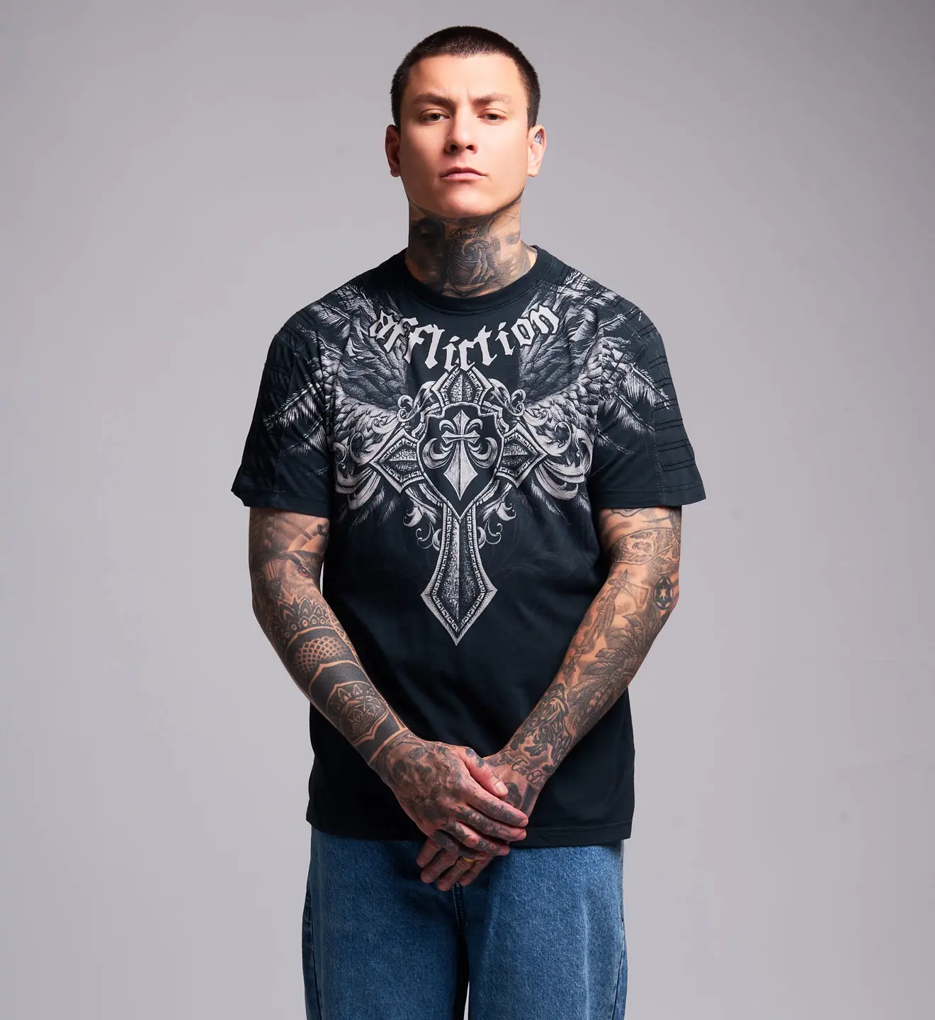 Y2k Pain Affliction T-Shirt Hip Hop Skull Graphic New Harajuku Round Neck T-Shirt Short Sleeve Tops Gothic Clothing Street Wear