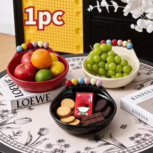 Multi functional fruit tray set plate+knife and fork living room coffee table storage tray, creative and simple snack display tray, high aesthetic dried fruit tray