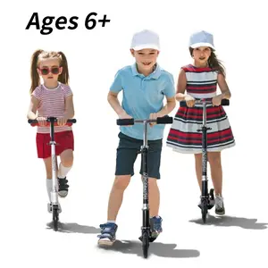 Nattork Foldable Kick Scooter, 8" Wheels with Shock-Absorbing Suspension, Adjustable Handlebar 35-40", Iron Frame, Max 220 LBS, for Kids Teens Adults Ages 6+, Birthday Graduation Holiday Gift