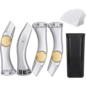 Heavy Duty Roofing Knife, Unility Knife, Roofing Tools Box Cutter with Holster for Cardboard, Boxes and Cartons, Indoor Outdoor Use (4 pack)