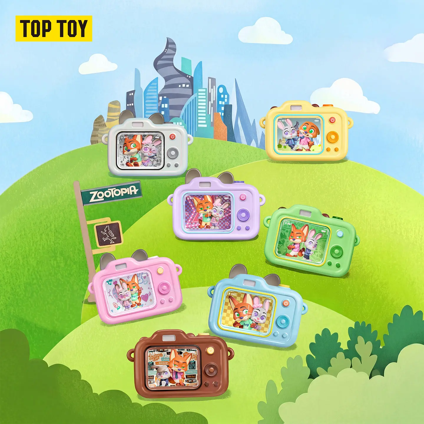 TOPTOY Zootopia Judy & Nick Freeze Moment Figure Blind Box. Classic Scene Restoring Design, Exquisite Craft Details, Lightweight For Summer Desk Display. Lovely Cartoon Ornament And Sweet Surprise Gift For Zootopia Collectors