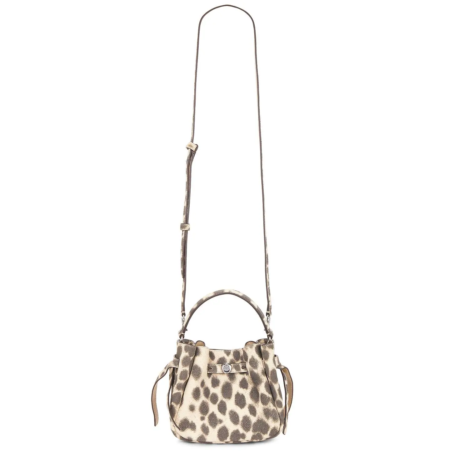 Tory Burch Romy Suede Mini Bucket Bag in Cheetah Spots