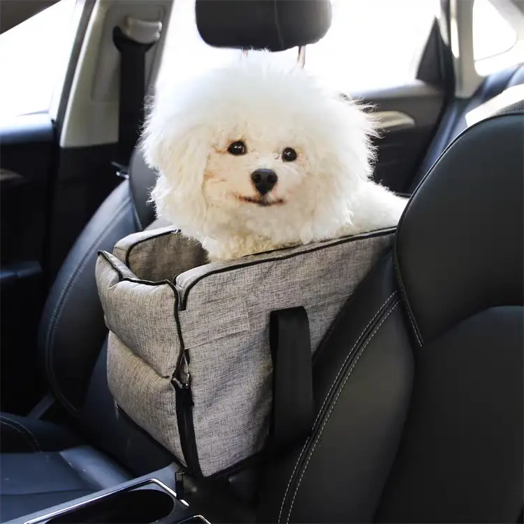 Car Seat Pet Carrier, Dog Car Seat for Small Dog Center Console Seat Pet Booster Seat for Car Puppy, Dog Car Armrest Travel Bags, Console Car Seat For