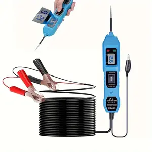Power Circuit Probe Tester, 6V-24V DC Automotive  Electric Fuse &  Tester with LED Test Light,  LCD Readout, Overload Protection, Short Circuit Finder with 14.7FT