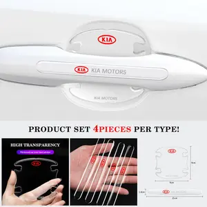 4pcs/8pcs Kia Car Door Bowl Protector Stickers, Anti-Scratch Handle Covers, Mirror Protection Strips, Easy Install Decals for K3, K5, Kx3, Kx5, Kx7
