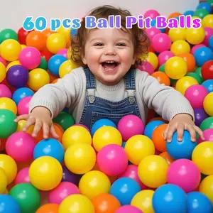 60 Pcs Ball Pit Balls, 2.17 Inch Plastic Playpen Balls, Multi-Colored Bounce House Balls, Kids' Imagination Toys, Party Decorations
