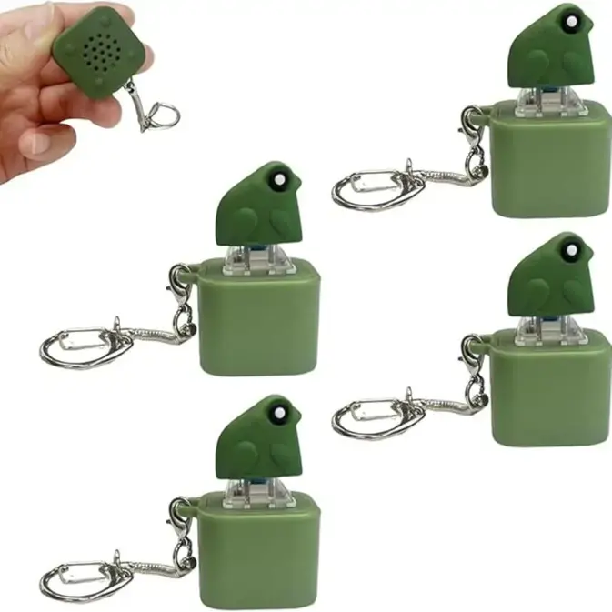 2Pcs/4Pcs Unisex ABS Plastic Rechargeable Frog Croaking Fidget Toy Keychain with Colorful LED Lights, Portable Sensory Stress Relief Interactive Toy for Kids, Gift Idea
