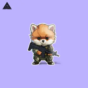 Tactical Pomeranian Sticker || vinyl sticker, water bottle sticker, tumbler stickers, laptop decals, waterproof sticker, tactical stickers Stickermule Decor Decorative
