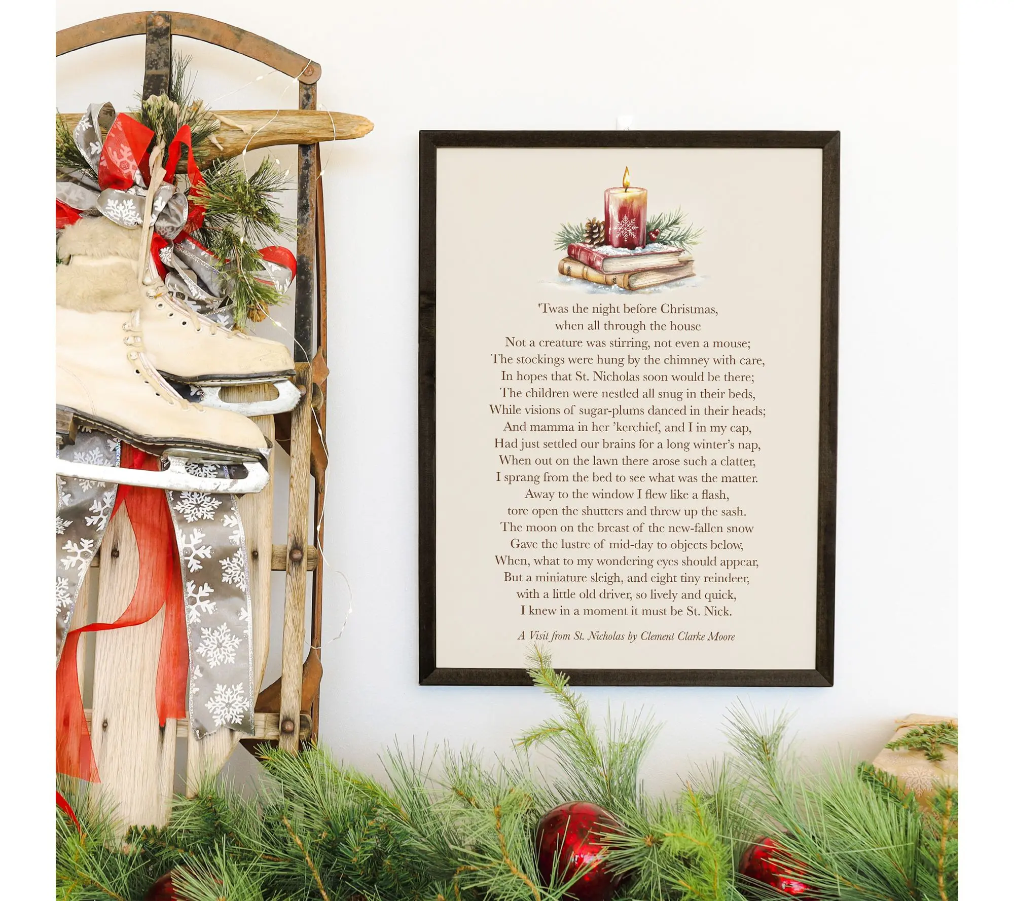 Sincere Surroundings 24" Night Before ChristmasThin Frame