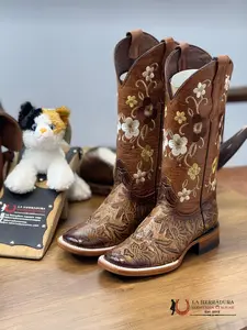 ROCKEM WOMENS 455 PARAISO HAND TOOLED CEDONA MIEL SQUARE TOE