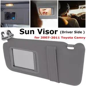 Sun Visor with Light for Toyota Camry 2007-2011 with Sunroof, Left Driver Side Gray Sunvisor Replace 74320-06800-B0