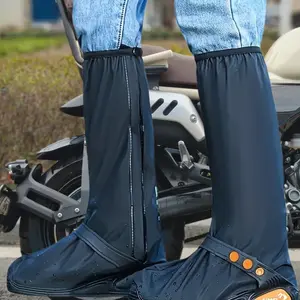 1Pairs High-Top PVC Shoe Covers, Reusable Foldable Rain Boot Socks with Zipper, Outdoor Cycling Camping Hiking Fishing