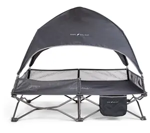 Deluxe Portable Travel Cot Grey