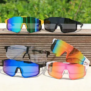 Unisex Oversized Sport Sunglasses, Trendy Wrap Around Shield Sun Shades for Outdoor Cycling and Running, UV Blocking Eyewear