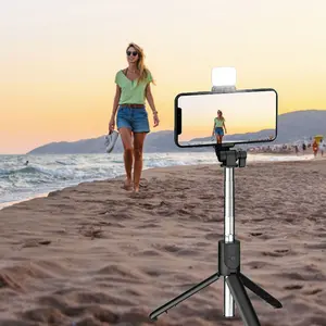 Foldable Bluetooth Selfie Stick Extendable Portable Multi-Function Tripod for iOS Android with Wireless Remote Shutter
