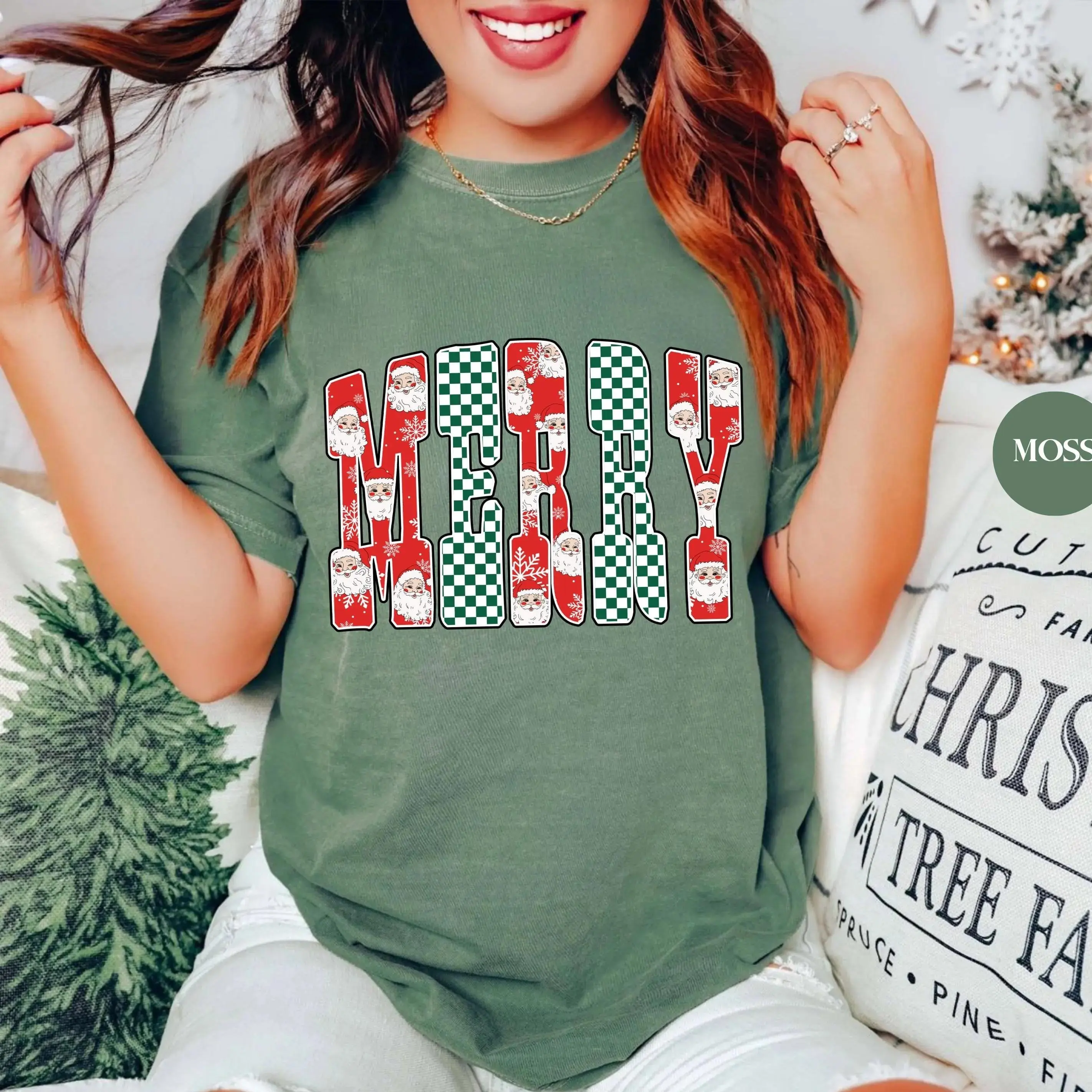 Comfort Colors Merry Christmas Santa T-Shirt, Y2K Retro Holiday Graphic Tee, Cute Santa Claus Shirt, Matching Family Christmas Apparel, Cozy Winter Holiday Outfit, Aesthetic Festive Party Tee, Vintage Christmas Holiday Gift for Women & Men