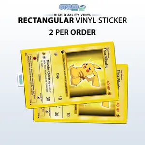 thunder cheeks rectangle vinyl sticker high quality vinyl