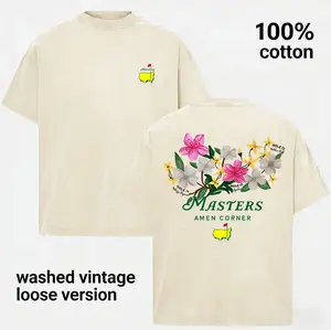 Men’s Golf Washed T-Shirt – Soft Vintage Cotton, Breathable Classic Collar, Casual Sportswear Top, Trendy Gift for Golf Lovers