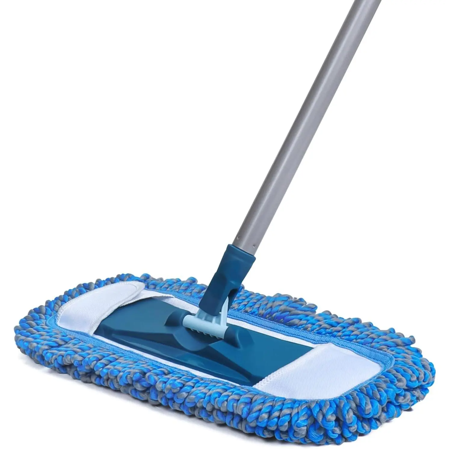 Microfiber Dust Mop - 57 in Extendable Adjustable Handle, Sturdy Absorbent Reusable Pad, Wet & Dry Cleaning Tool for Deep Clean, Pet Hair Removal, Hardwood/Vinyl/Tile Floors (No Excess Water on Floor)